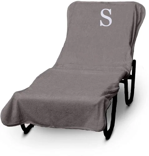 Miniatura 224 de Luxury Hotel & Spa - Funda para Tumbona de Piscina con Monograma, Letras Bordadas en Bloque - Extra Absorbente 100% Algodón Turco - Rizo Suave
