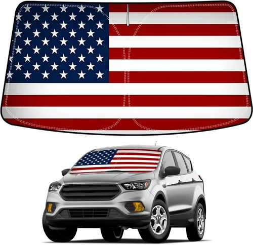 Miniatura 9 de Bestview - Parasol para parabrisas con bandera americana para Ford F-250 F-350 de 2008-2016, parasol plegable personalizado para ventana delantera