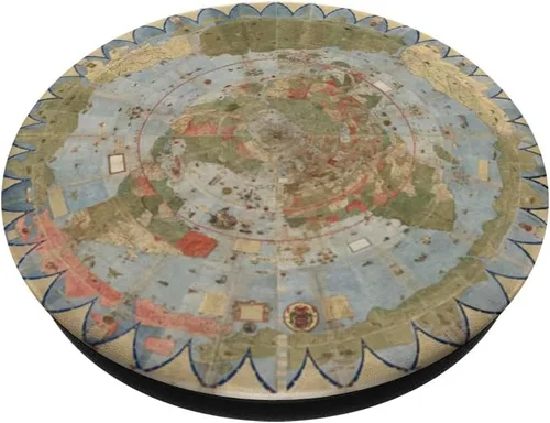 Miniatura 2 de Urbano Monte Flat Earth Map Mapa de Mundi Atlas Cartografía PopSockets PopGrip intercambiables