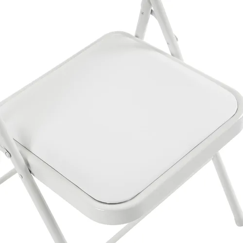 Miniatura 5 de Ochine Paquete de 4 sillas plegables de PVC acolchadas de metal, sillas plegables de metal para interiores y exteriores, portátil, apilable, asiento