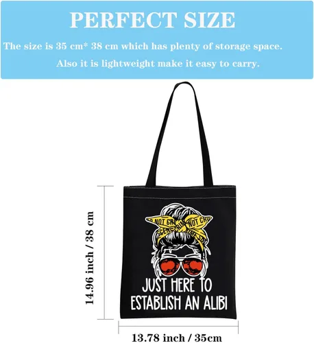 Miniatura 2 de GJTIM True Crime Gift Seriel Killer Gift Just Here to Establish and Alibi - Bolsa de maquillaje para fanáticos del programa de crimen