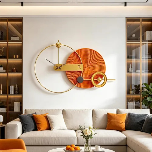 Miniatura 16 de Starburst Reloj de Pared Redondo Decorativo de 24" Silencioso Operado por Batería, Reloj de Pared Decorativo de Metal Moderno de Mediados de Siglo