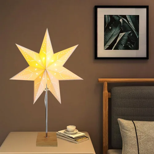 Miniatura 2 de Lámpara de mesita de noche de papel y cromado, lámpara de pie para decoración de habitación, farol, luz para mesita de noche, lámpara de escritorio