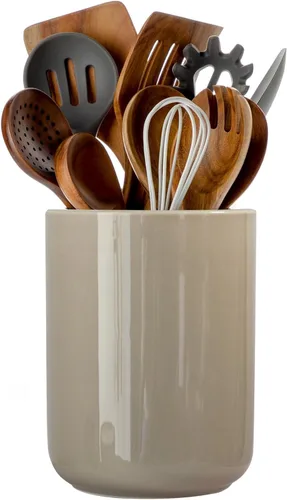Miniatura 7 de Portautensilios de cocina, Portautensilios grandes para encimera, Recipiente de cerámica para utensilios, Profundo y estable, Portautensilios