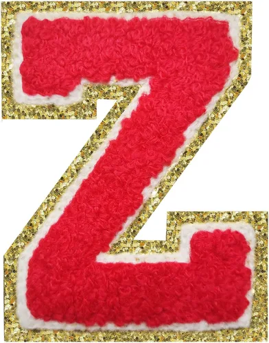 Miniatura 116 de Parches de letras termo-adhesivas de felpilla para chaquetas, parches de letras universitarias con brillantina para planchar en la letra azul A