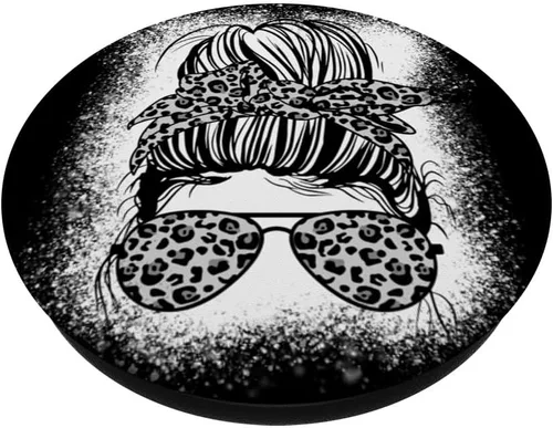 Miniatura 2 de PopSockets PopSockets intercambiables PopGrip para mujer con leopardo en blanco y negro