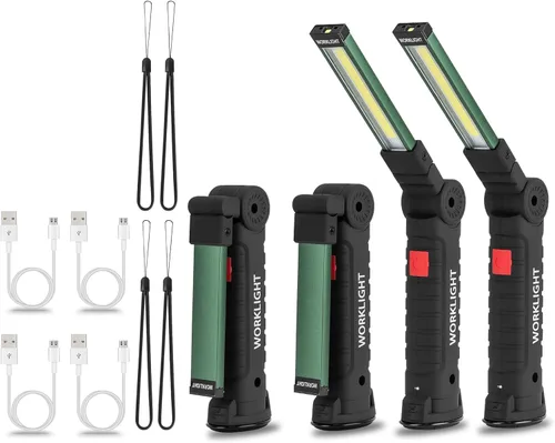 Miniatura 8 de Luces LED de trabajo recargables, linterna de mano para hombre, regalo de cumpleaños, luz de trabajo magnética, rotación de 360°, 5 modos, linterna