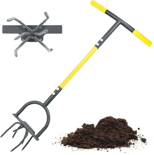 Jardineer Cultivador de Mano Giratoria, Cultivador de Mano de Garra de Jardín de Alta Resistencia, Cultivador de Tierra Manual para Caja de Flores y