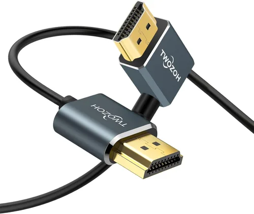 Miniatura 9 de Twozoh Cable HDMI flexible a HDMI en ángulo descendente de 90° 1 pie, cable HDMI ultra delgado y delgado compatible con 3D/4K @60Hz
