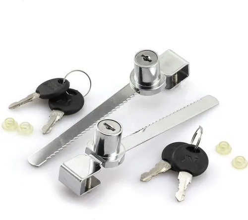 Paquete de 2 cerraduras de vidrio para terrario, vitrina de vitrina de vidrio deslizante, cerraduras de puerta de empuje, herrajes para muebles,