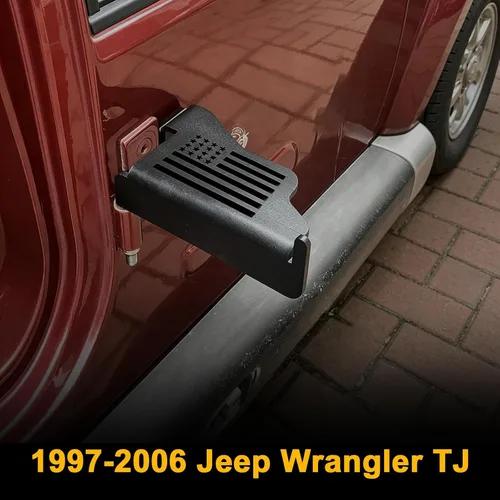 Miniatura 6 de Bisagra de puerta exterior negra Pedal de descanso de clavijas para Jeep Wrangler TJ 1997-2006 - 1 par