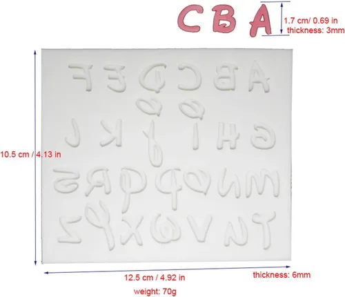 Miniatura 3 de Moldes de silicona elegantes con alfabeto inglés/letras y números para pastel de fondant, pasta de goma, decoraciones de pastel DIY