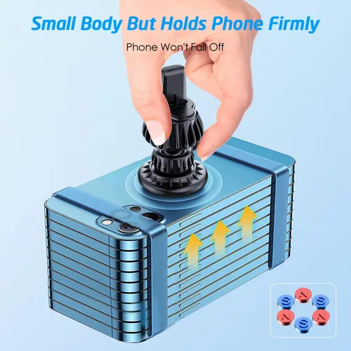 Miniatura 7 de Paquete de 2 soportes magnéticos universales para ventilación de aire para automóvil, soporte de teléfono para teléfono para teléfonos celulares