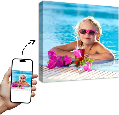 YYYYHPP Impresiones en lienzo con tus fotos, arte de pared personalizado de foto a lienzo, impresión en lienzo para boda, familia, bebé, mascotas,