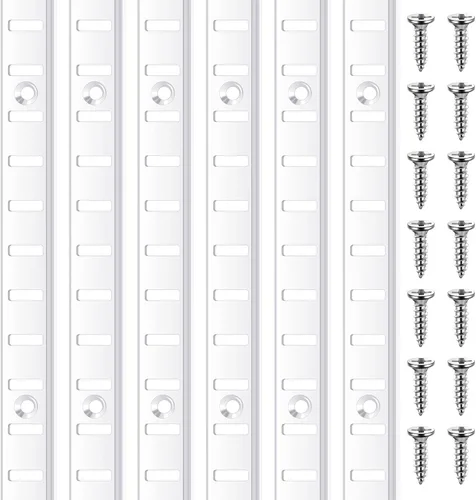Yaocom 6 piezas de 36 pulgadas para estantes de metal para montaje en mortaja, tiras de pilastra ajustables para sistema de estantería de pared,
