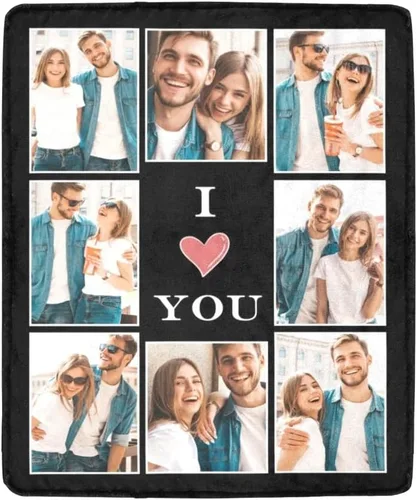 Miniatura 16 de HUGLAZY Mantas personalizadas con fotos, texto, mantas personalizadas con imagen, mantas personalizadas para papá con collage de fotos, manta