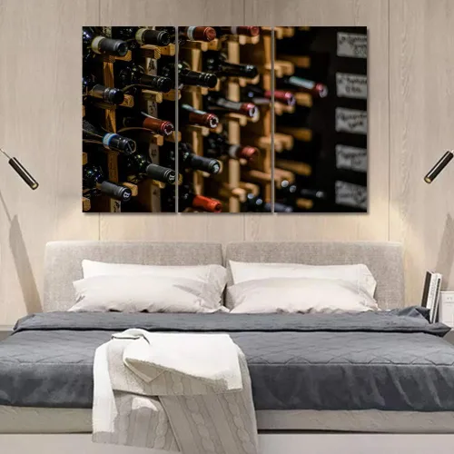 Miniatura 8 de Obra de arte para paredes del hogar, 3 paneles de letras de vino tinto, pinturas de corcho, impresiones HD, arte de pared de corcho de vino sobre
