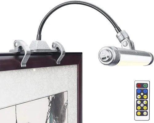 Miniatura 15 de LUXSWAY - Iluminación LED inalámbrica para marcos de fotos, iluminación recargable para exhibición de arte, clip para cuadros, luces para sobre