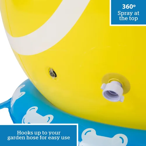 Miniatura 5 de Rociador de agua inflable gigante de pelota de tenis, juguete rociador de manguera de patio trasero para perros y cachorros, juego interactivo