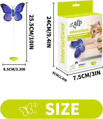 Miniatura 3 de ALL FOR PAWS 6-Pack Butterfly Refills for Interactive Cat Toy, Replacement Butterflies for Automatic Cat Spinner Toy, Durable Self-Play Butterfly
