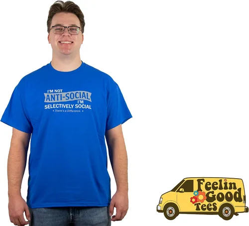 Miniatura 3 de Playera divertida original y sarcástica con texto en inglés Im Not Anti-Social Im Selectively Cool