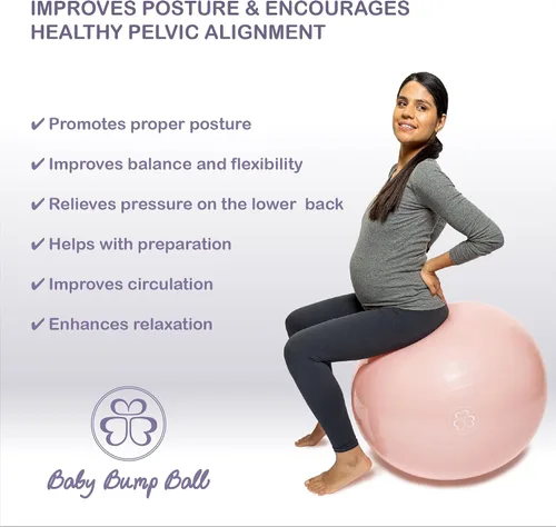 Miniatura 2 de Pelota de parto Baby Bump para embarazo y parto Bola de maternidad, yoga, pilates y ejercicio Diseño antiestallido y antideslizante