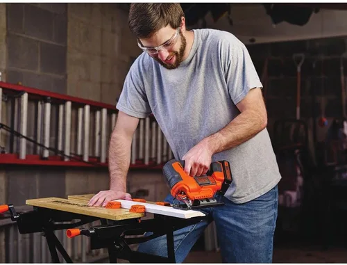 Miniatura 4 de BLACK+DECKER Sierra de calar de 20V MAX con paquete de batería de iones de litio adicional de 4-Ah (BDCJS20C & LB2X4020)
