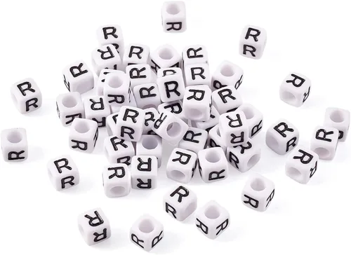 Miniatura 8 de FASHEWELRY 300 cuentas cúbicas de acrílico con números cuadrados mezclados del 0 al 9, cuentas de acrílico blanco de 0.236 x 0.236 pulgadas