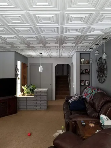 Miniatura 3 de À LA MAISON CEILINGS R31 Chestnut Grove - Azulejos de techo de espuma (21.6 pies cuadrados/caja), paquete de 8, color blanco liso