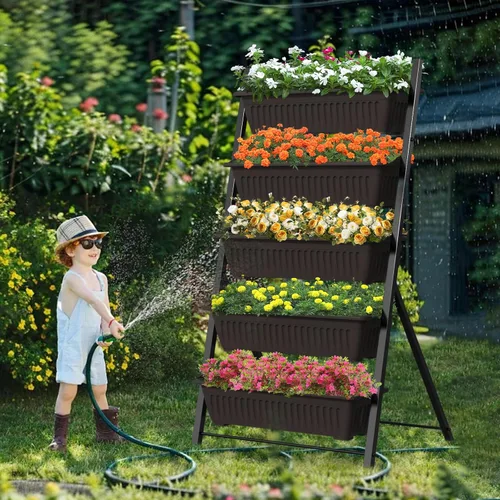 Miniatura 8 de G TALECO GEAR Jardinera Vertical de Jardín, Caja de Jardinera de Cama de Jardín Elevada Vertical con 5 Cajas Contenedoras, Cultiva tus Hierbas