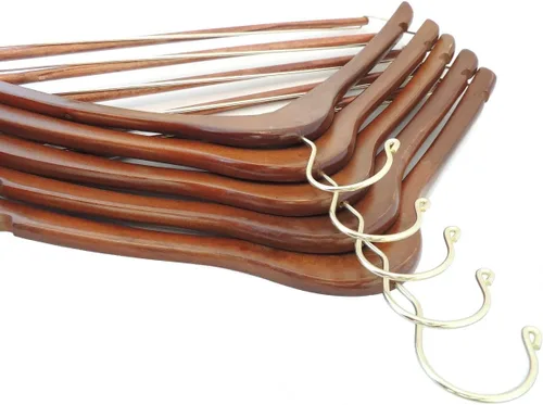 Miniatura 3 de Quality Hangers Perchas de madera hermosas y resistentes para trajes, perchas curvadas ideales para viajeros, perchas resistentes con barra