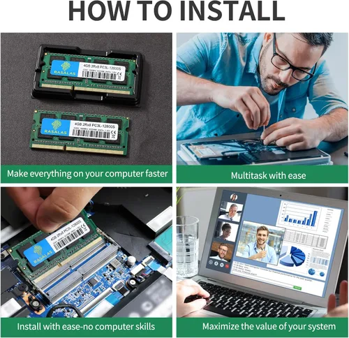 Miniatura 6 de 8 GB (2 x 4 GB) PC3L-12800S DDR3L 1600MHz 4GB RAM DDR3L PC3L-12800S 1600MHZ SODIMM 2Rx8 1.35V 204Pin CL11 Rasalas Kit de memoria para computadora
