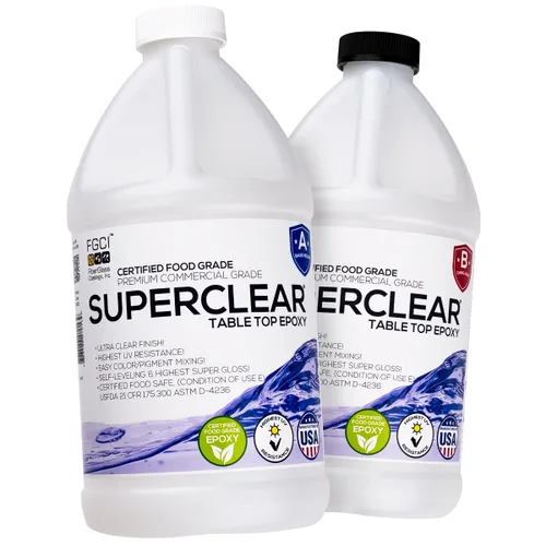 Miniatura 8 de Superclear Resina epoxi para mesa, revestimiento protector 1:1 transparente para mesas, encimeras, encimeras, anti-amarillamiento, resistente a