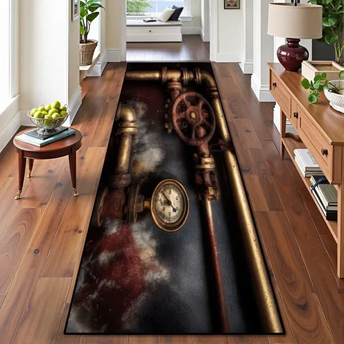 Miniatura 10 de Alfombra de corredor lavable de 2 x 6 pulgadas, diseño de arcade, diseño de barco espacial a la puesta de sol, retro, de los años 80, de ciencia