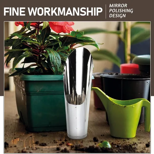 Miniatura 2 de Yardwe Pala de pala de cubo de acero inoxidable para cultivador interior de jardín para macetas