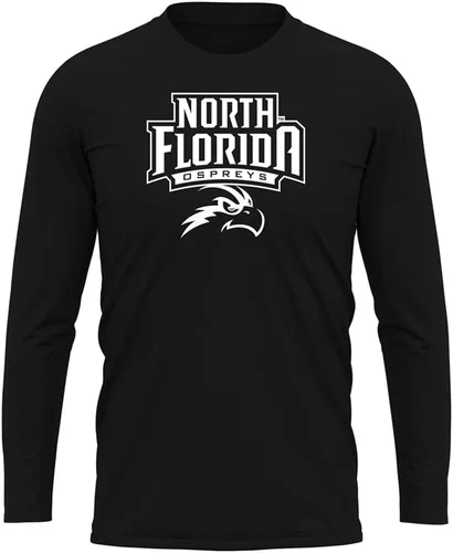 Miniatura 76 de Camisa deportiva de manga larga oficial de la NCAA Collegiate para hombre, colección negra con logotipo primario
