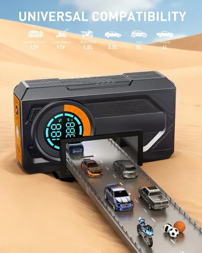 Miniatura 4 de Arrancador de batería con compresor de aire, arrancador portátil, 8.0 Gas/7.0L Diesel, 12V, arrancador de batería portátil para automóvil