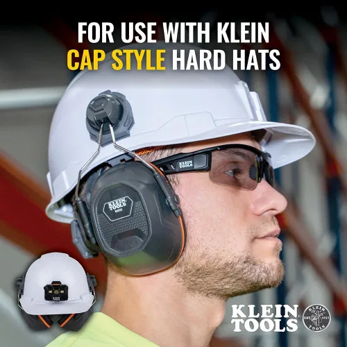 Miniatura 6 de Klein Tools 60532 orejeras con tapa y accesorio para casco de seguridad, 26dB NRR para construcción, fabricación, mantenimiento