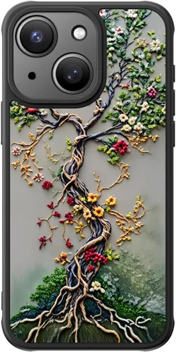Miniatura 30 de FUNMIKO Funda para iPhone 16 Plus, carga inalámbrica y protección de grado militar, diseño floral moderno para mujeres y niñas, funda antideslizante