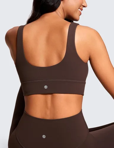 Miniatura 86 de CRZ YOGA Butterluxe - Brasier deportivo con espalda en U para mujer, cuello redondo, acolchado, de bajo impacto, para yoga, entrenamiento