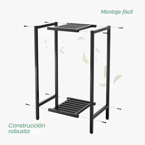 Miniatura 8 de Zhongma Soporte para Plantas de Interior y Exterior de 2 Niveles de 30" de Alto, 12 L x 12 W x 30 H pulgadas, Soporte de Flores de Metal Cuadrado