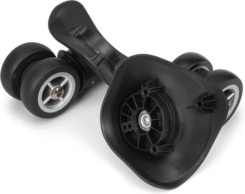 Miniatura 5 de 2 piezas de repuesto de rueda de equipaje, kit de ruedas de viaje negras para reparación de bricolaje, ruedas giratorias de plástico resistente