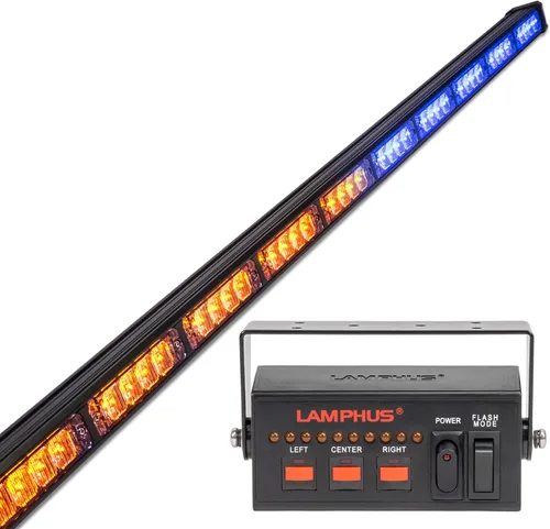 Miniatura 27 de LAMPHUS SolarBlast SBLS104 barra de luces LED de alerta de emergencia e indicación de tránsito, 47 pulgadas, 40 W - ÁMBAR AZUL, ámbar / blanco