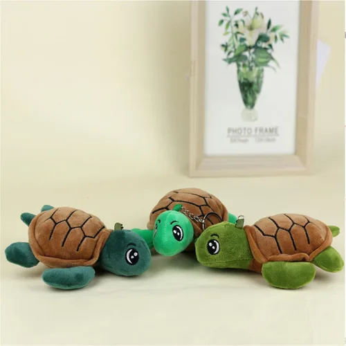 Miniatura 6 de 15 piezas de mini animales de peluche de tortuga marina a granel de 5.5 pulgadas, llavero de peluche de adorables criaturas para cumpleaños, playa
