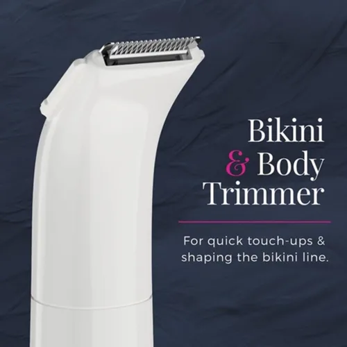 Miniatura 3 de Remington Kit de aseo para cuerpo y bikini suave y sedoso, depiladora y afeitadora inalámbrica para mujeres, resistente al agua para el aseo