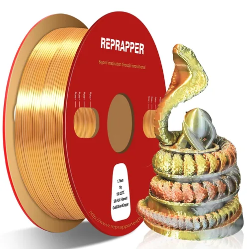 Miniatura 25 de RepRapper Filamento de ácido poliláctico (PLA), paquete de muestra de purpurina multicolor, brillante Galaxy Silk PLA0.069 pulgadas para impresora