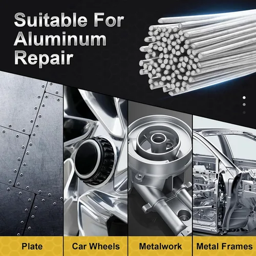 Miniatura 6 de Varilla de soldadura de aluminio de 100 varillas con fundente 1/13, reparación de aluminio, solución simple de aluminio para soldadura fuerte