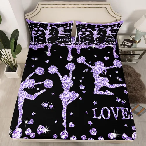 Miniatura 17 de Erosebridal Sábana bajera ajustable de gimnasia con bolsillo profundo para niñas y niños, tamaño individual, juego de ropa de cama deportiva