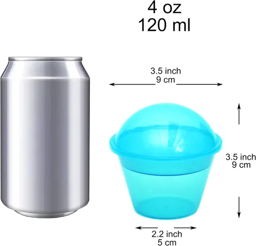 Miniatura 2 de Youngever 7 juegos de vasos de plástico para yogur con insertos y tapas de cúpula, a prueba de derrames y fugas (pequeño, 4 onzas)