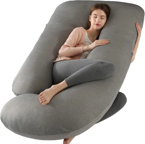 Miniatura 18 de BATTOP Almohada de embarazo para dormir, almohada de maternidad de cuerpo completo con funda extraíble lavable, soporte para espalda, caderas